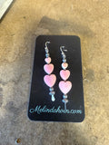 Pink Conch heart earrings