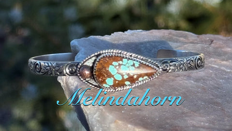 #8 turquoise Pinecone stacker bracelet