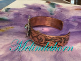 Copper and western flower bracelet