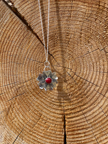 Red coral 3/4” western flowers