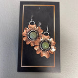 Copper Reata flower earrings