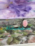 Pink conch carved rose bracelet