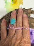 R183, size 8 Kingman turquoise ring