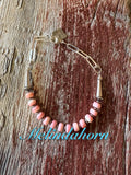 Shiny Cow chain& stone/shell bracelet