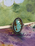R108, size 10 #8 turquoise ring