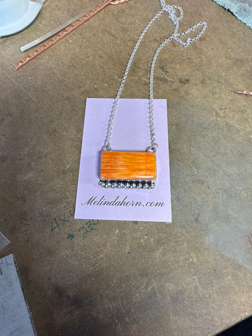 Orange spiny bar necklace