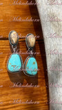 Ivory and Kingman turquoise earrings