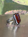 R168,Plum spiny oyster ring