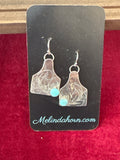Cow tag dangle earrings