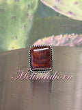 R168,Plum spiny oyster ring