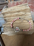 Beads & flower bracelet
