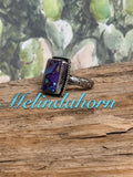 R104, purple Mohave rectangle ring