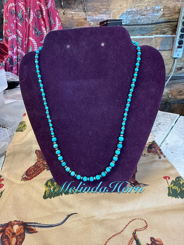 TQ1, Kingman turquoise beaded necklace