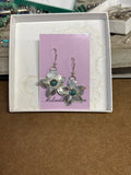 Silver Apple Blossom Dangle Earrings