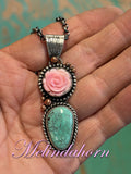 Pink Cactus Rose necklace