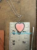 Pink Conch heart necklace