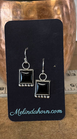 Onyx Square Dotted earrings
