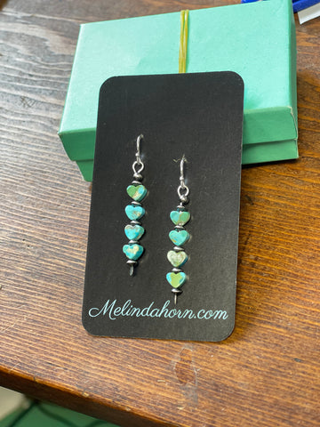 Tiny Turquoise heart earrings