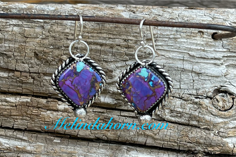 Purple Mohave diamond earrings