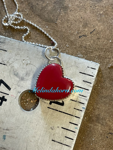 Red Rosarita heart necklace