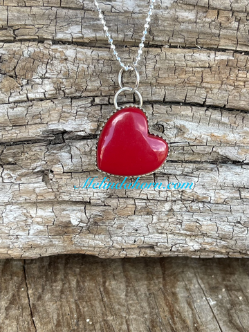 Red Rosarita heart necklace