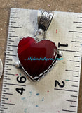 Dark Red Rosarita heart pendant