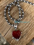 Dark Red Rosarita heart pendant