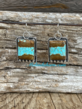 #8 turquoise rectangle earrings