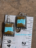 #8 turquoise rectangle earrings