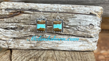 #8 turquoise rectangle earrings