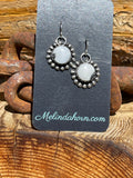 White Buffalo round earrings