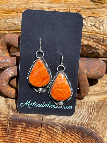 Orange Spiny Pinecone earrings