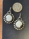 White Buffalo round earrings