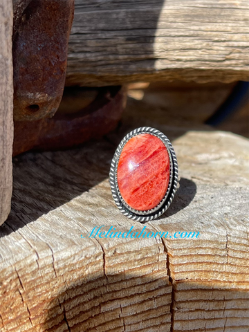 Red Spiny ring size 8