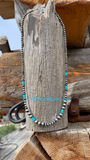 Cowgirl pearls and turquoise necklace