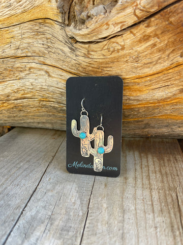 Sterling cactus earrings