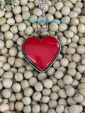 Red Rosarita heart necklace