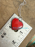 Red Rosarita heart necklace