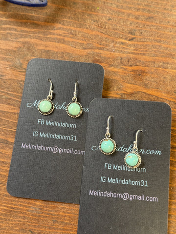 8 mm Kingman turquoise dangle earrings