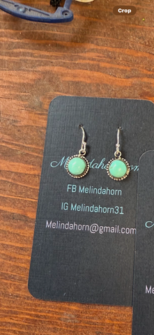 8 mm Kingman turquoise dangle earrings