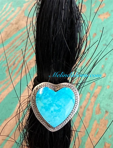 Kingman turquoise heart Ponytail Tamer