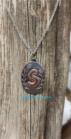 Oval initial necklace