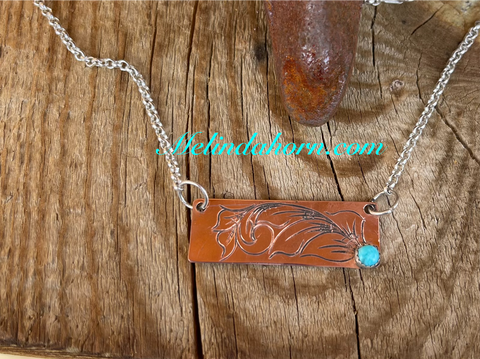 Copper bar necklace