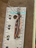 Copper feather necklace