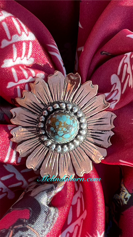 Copper Cosmo flower scarf slide