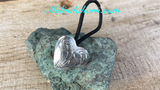 S/S engraved heart ponytail tamer