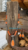 Orange spiny necklace and pendant