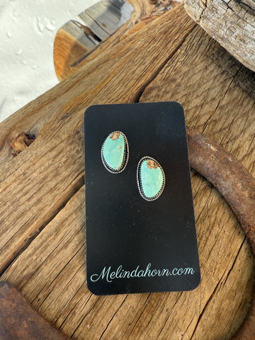 Kingman turquoise studs