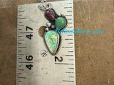 Turquoise and Purple spiny prickly pear necklace