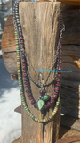 Turquoise and Purple spiny prickly pear necklace